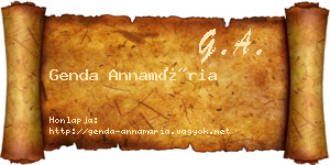 Genda Annamária névjegykártya